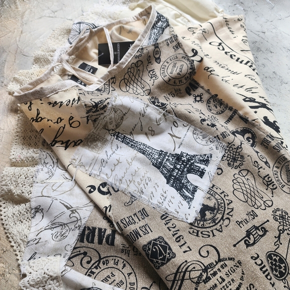 Maxi Skirt Shabby Upcycled Antique Lace Vintage European Cotton Patching - Picture 14 of 16